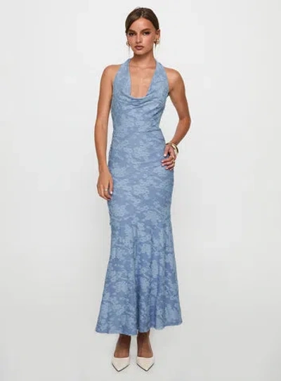 Princess Polly Aymie Halter Maxi Dress In Blue