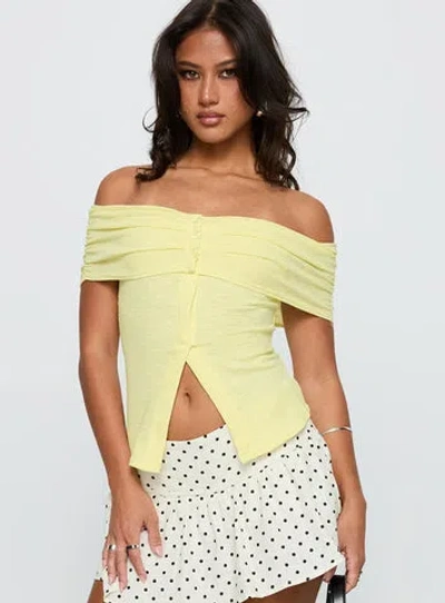 Princess Polly Azusa Off The Shoulder Top In Yellow