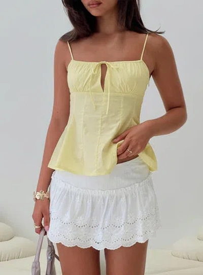 Princess Polly Babies Breath Embroidered Mini Skirt In White