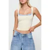 Princess Polly Back In Time Mixed Media Crop Tank In White