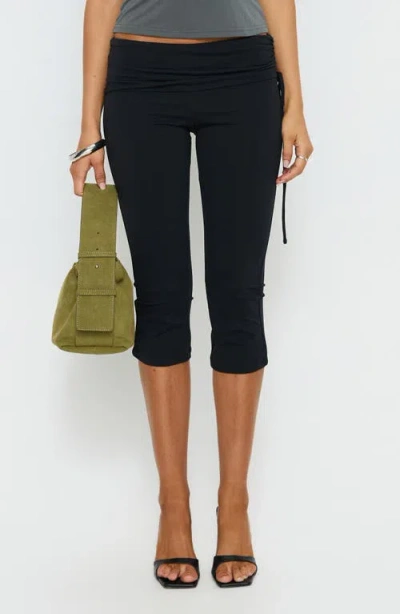 Princess Polly Bailor Channel Waistband Capri Pants In Black