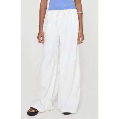 Princess Polly Barbieri Wide Leg Drawstring Pants In White