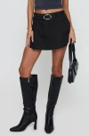 Princess Polly Barrymore Pleated Silk Blend Miniskort In Black