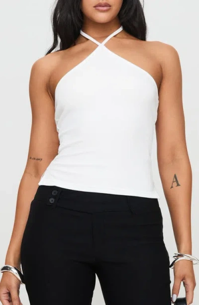 Princess Polly Baseline Rib Stretch Cotton Halter Top