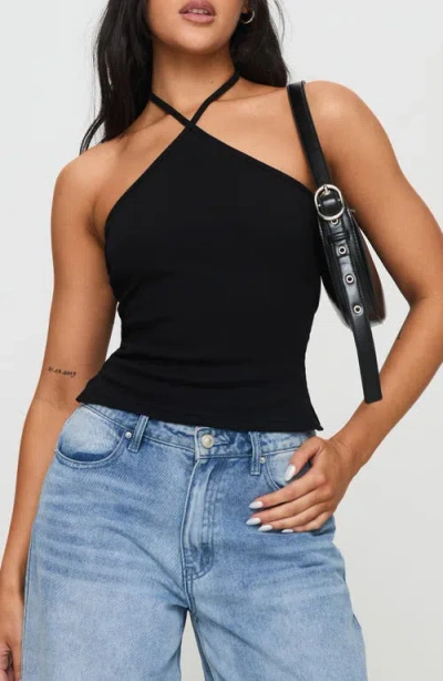 Princess Polly Baseline Rib Stretch Cotton Halter Top