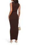 Princess Polly Basile Rib Sleeveless Two-piece Dress In Brown