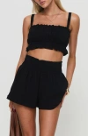 Princess Polly Batson Crop Tank & Shorts Set In Black
