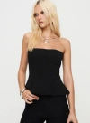 Princess Polly Baudelaire Strapless Corset Peplum Top In Black