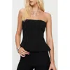 Princess Polly Baudelaire Strapless Corset Peplum Top In Black