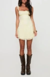 Princess Polly Beacall Lace Overlay Minidress In Yellow