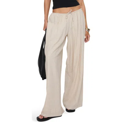 Princess Polly Beach Comber Wide Leg Linen & Cotton Drawstring Pants