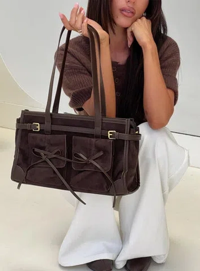Princess Polly Beaming Bow Detail Shoulder Bag In Brown