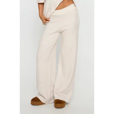 Princess Polly Bekki Wide Leg Sweater Pants In White