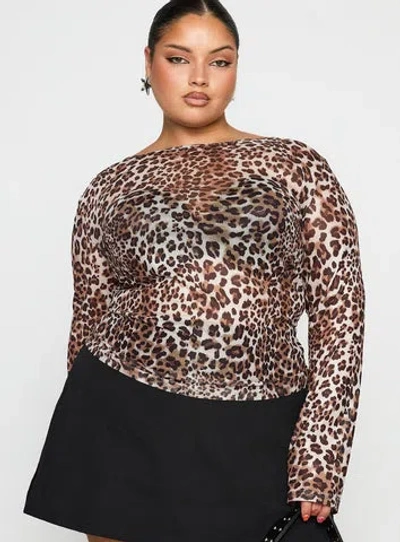 Princess Polly Believe Me Long Sleeve Top In Leopard