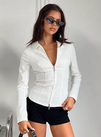 Princess Polly Bellar Long Sleeve Top In Ivory
