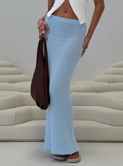Princess Polly Belle Knit Maxi Skirt In Baby Blue