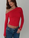 Princess Polly Beller Long Sleeve Top In Red