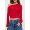 Princess Polly Beller One-shoulder Crop Top In Red