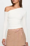 Princess Polly Beller One-shoulder Long Sleeve Top In White