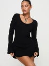 Princess Polly Best Interest Long Sleeve Mini Dress In Black