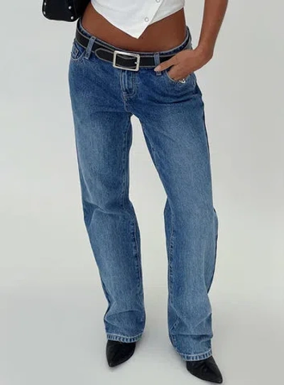 Princess Polly Better Half Low Rise Jeans In Blue