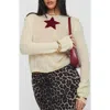 Princess Polly Big Star Knit Sweater In Cream