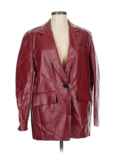 Pre-owned Princess Polly Blazer Jacket In Burgundy