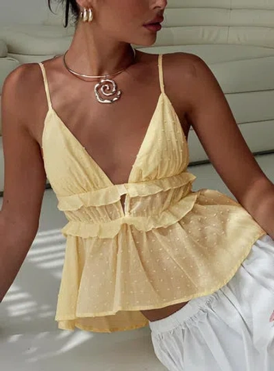 Princess Polly Blondelle Frill Detail Top In Yellow