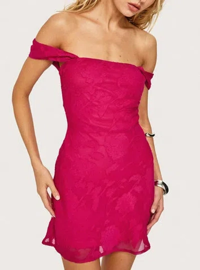 Princess Polly Bold Ambition Off The Shoulder Mini Dress In Pink
