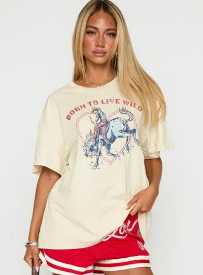 Princess Polly Born To Live Wild Graphic Top In White