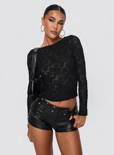Princess Polly Born To Ride Shorts In Washed Black