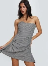 Princess Polly Bradwell Strapless Mini Dress In Check