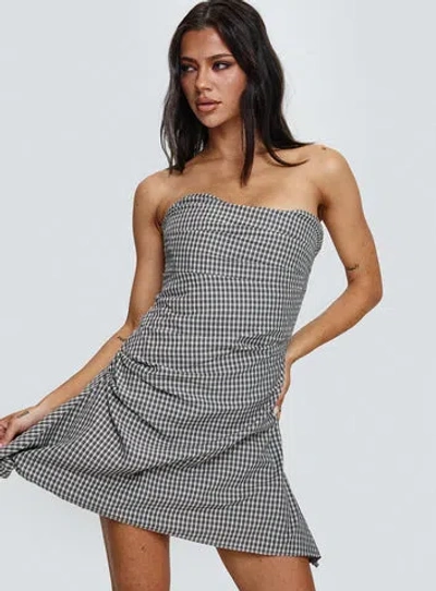 Princess Polly Bradwell Strapless Mini Dress In Check