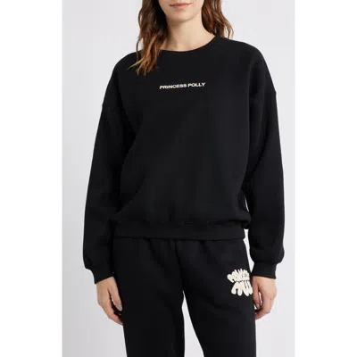 Princess Polly Brand Logo Sweatshirt In Black