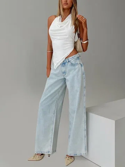 Princess Polly Brayden Low Rise Relaxed Jeans In Light Acid Wash