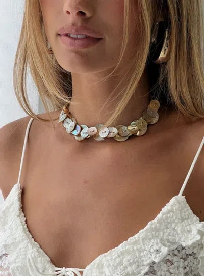 Princess Polly Brealle Button Necklace In Multi