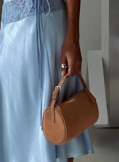 Princess Polly Brennah Faux Suede Shoulder Bag In Brown
