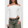 Princess Polly Brisa Off The Shoulder Foldover Rib Knit Top