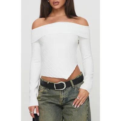 Princess Polly Brisa Off The Shoulder Foldover Rib Knit Top