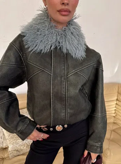 Princess Polly Brittanni Fluffy Collar Jacket In Multi