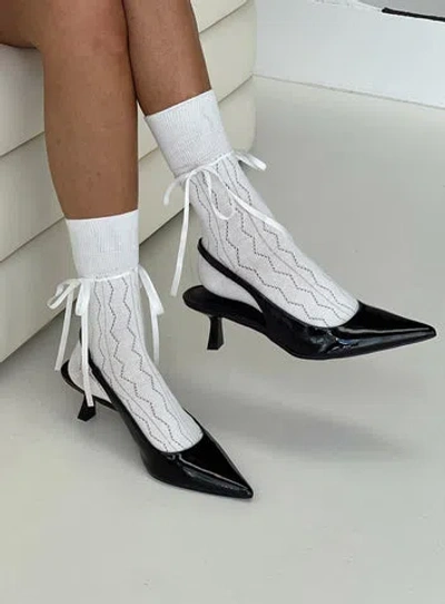 Princess Polly Bronson Ribbon Socks In White