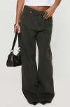 Princess Polly Bruiser Tie Waist Mid Rise Wide Leg Jeans