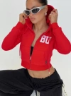 Princess Polly Bu Mia Zip Sweater In Red