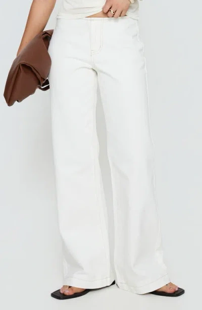 Princess Polly Buenos No Waist Low Rise Straight Leg Jeans In White