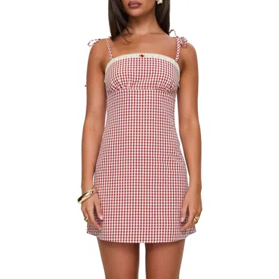 Princess Polly Burkes Gingham Minidress In Red
