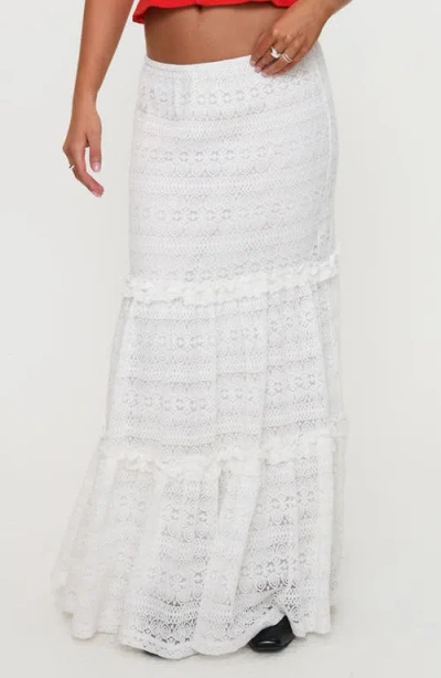 Princess Polly Buttacupe Lace Maxi Skirt In White