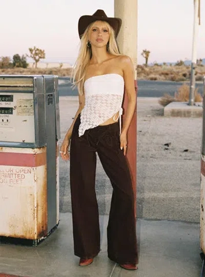 Princess Polly Bystander Lace Up Pants In Brown