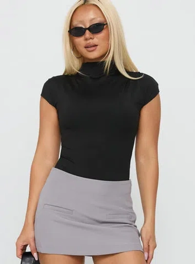 Princess Polly Cailie Mock Neck Bodysuit In Black