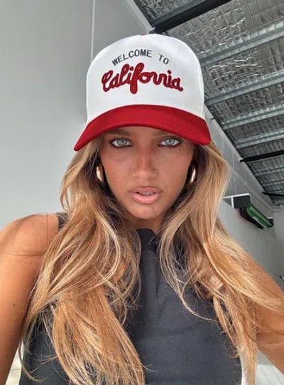 Princess Polly California Trucker Hat In Red / White