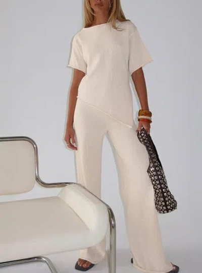 Princess Polly Calisse Knit Wide Leg Pants In Sand